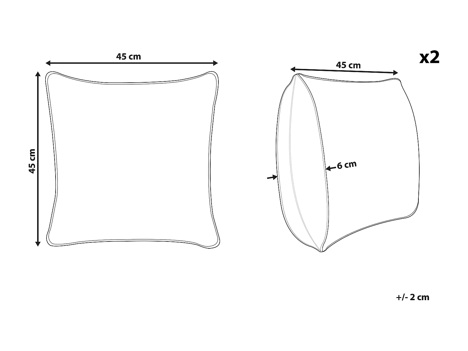 Lot de 2 coussins ORIGANUM Bouclé 45 x 45 cm Unicolore Moutarde