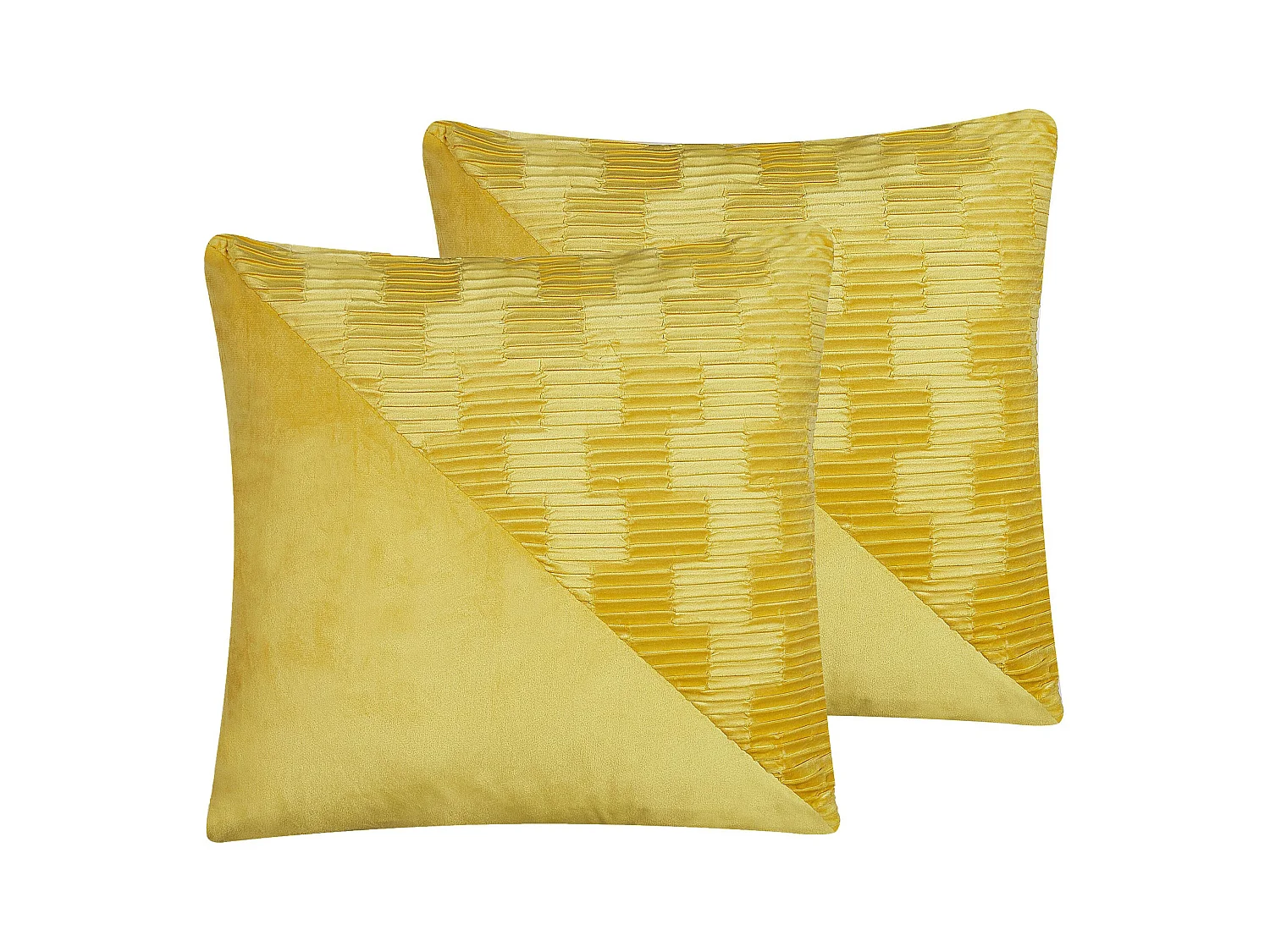 Set van 2 kussens ORIGANUM Bouclé 45 x 45 cm Monochroom Mosterdgeel