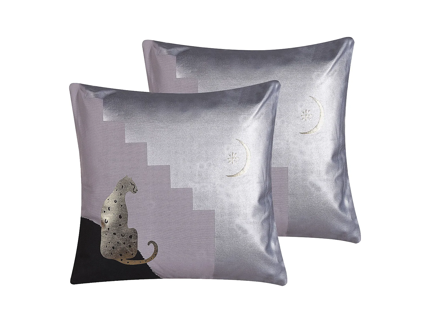 Lot de 2 coussins décoratifs DIGITALIS Coton 45 x 45 cm Gris Motif abstrait