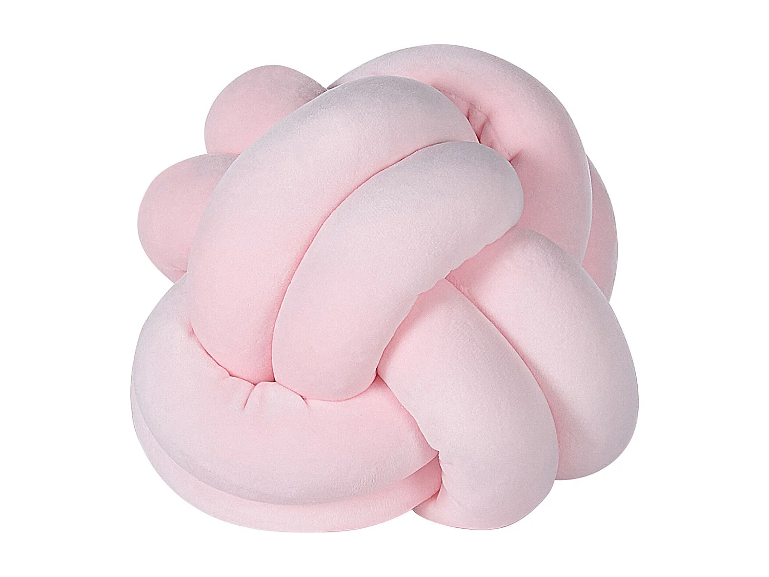 Modernes Knoten-Ball Dekokissen Samtstoff rosa rund 20 x 20 cm Malni