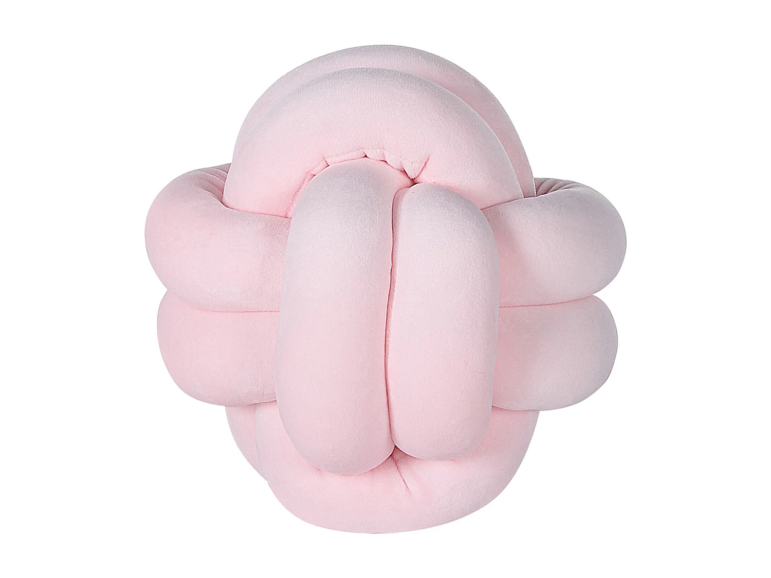 Modernes Knoten-Ball Dekokissen Samtstoff rosa rund 20 x 20 cm Malni