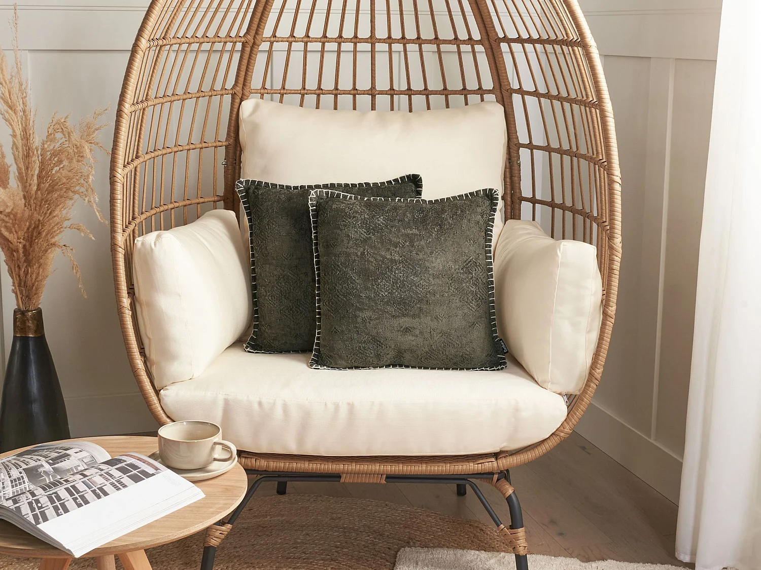 Zestaw 2 poduszek dekoracyjnych MELUR 45 x 45 cm Szary Jednolity