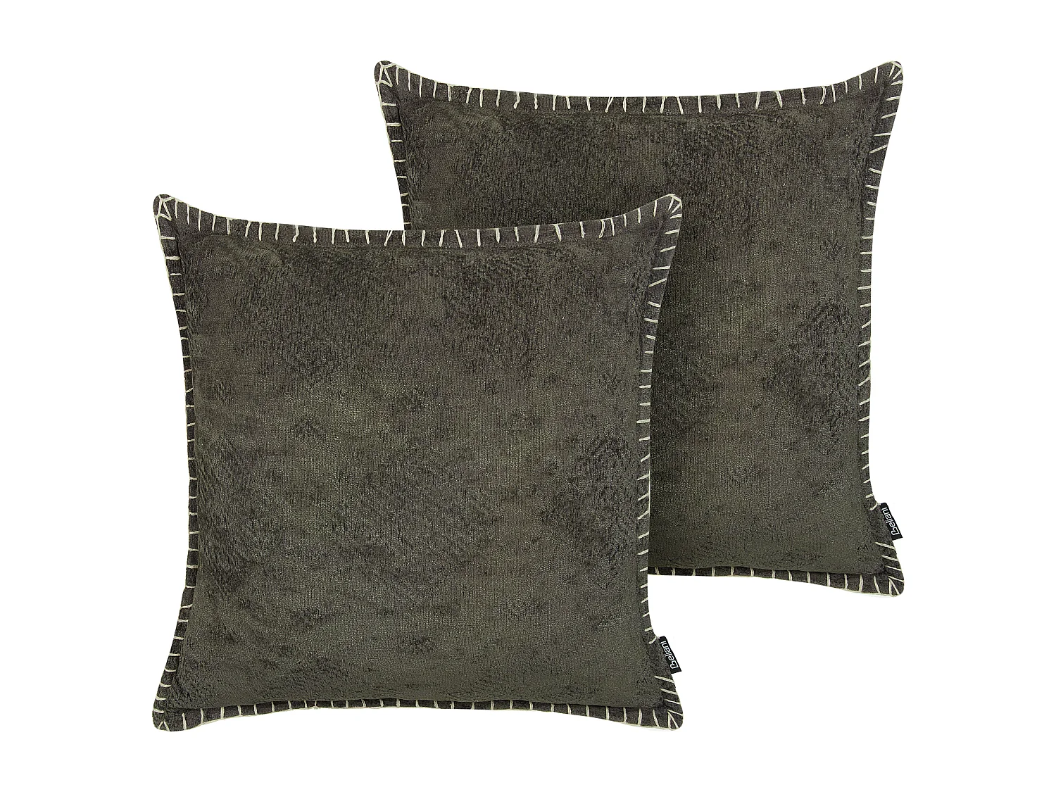 Lot de 2 coussins décoratifs MELUR 45 x 45 cm Gris Unicolore