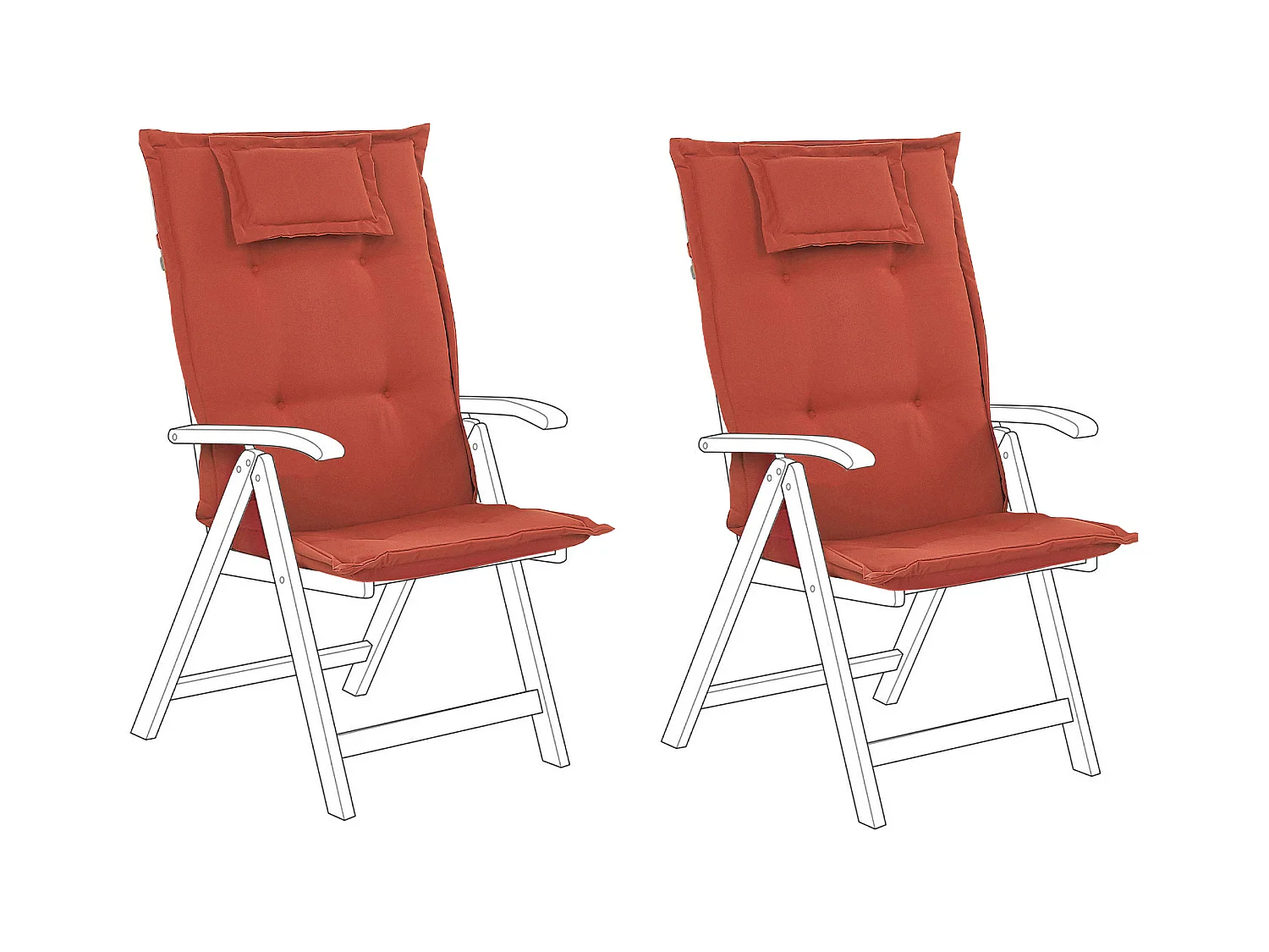 Set di 2 cuscini Schiena/Seduta TOSCANA 50 x 70 cm Rosso scuro