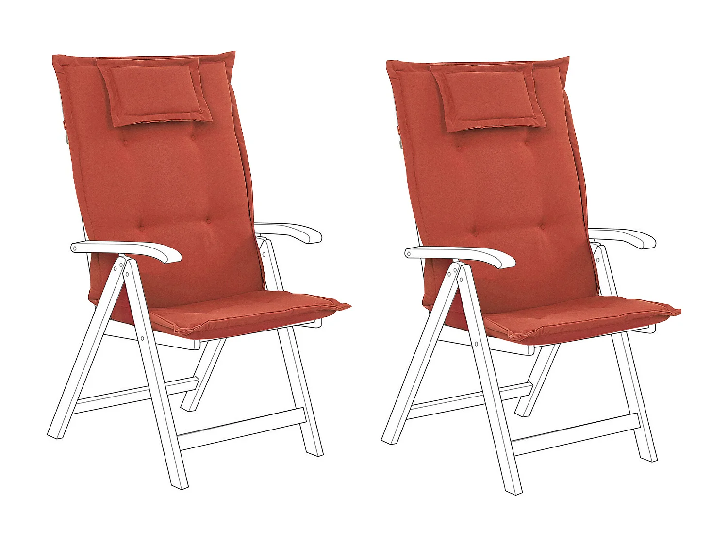 Sitzauflagen 2er Set TOSCANA 50 x 70 cm Dunkelrot