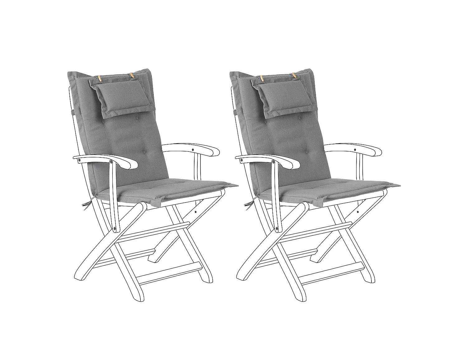 Lot de 2 coussins de jardin MAUI 40 x 54 cm Gris