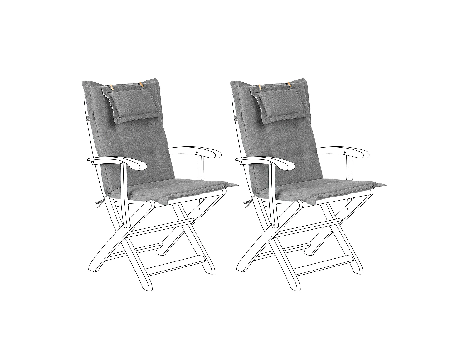 Lot de 2 coussins de jardin MAUI 40 x 54 cm Gris