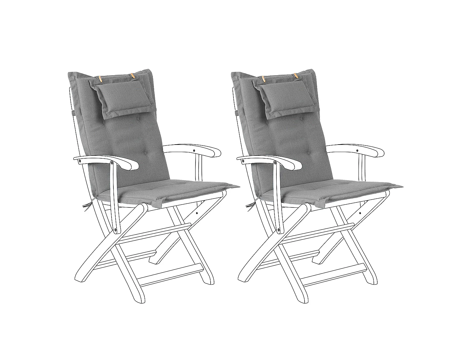 Set di 2 cuscini Schiena/Seduta MAUI 40 x 54 cm Grigio