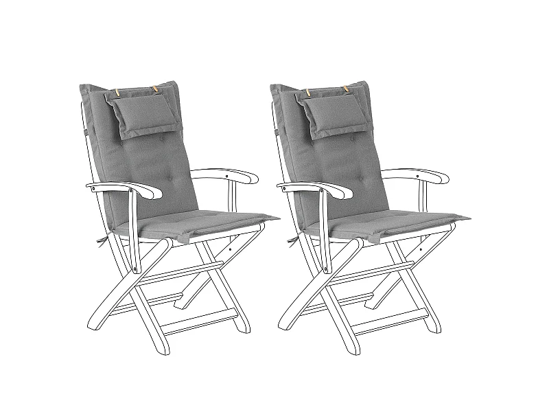 Set di 2 cuscini Schiena/Seduta MAUI 40 x 54 cm Grigio