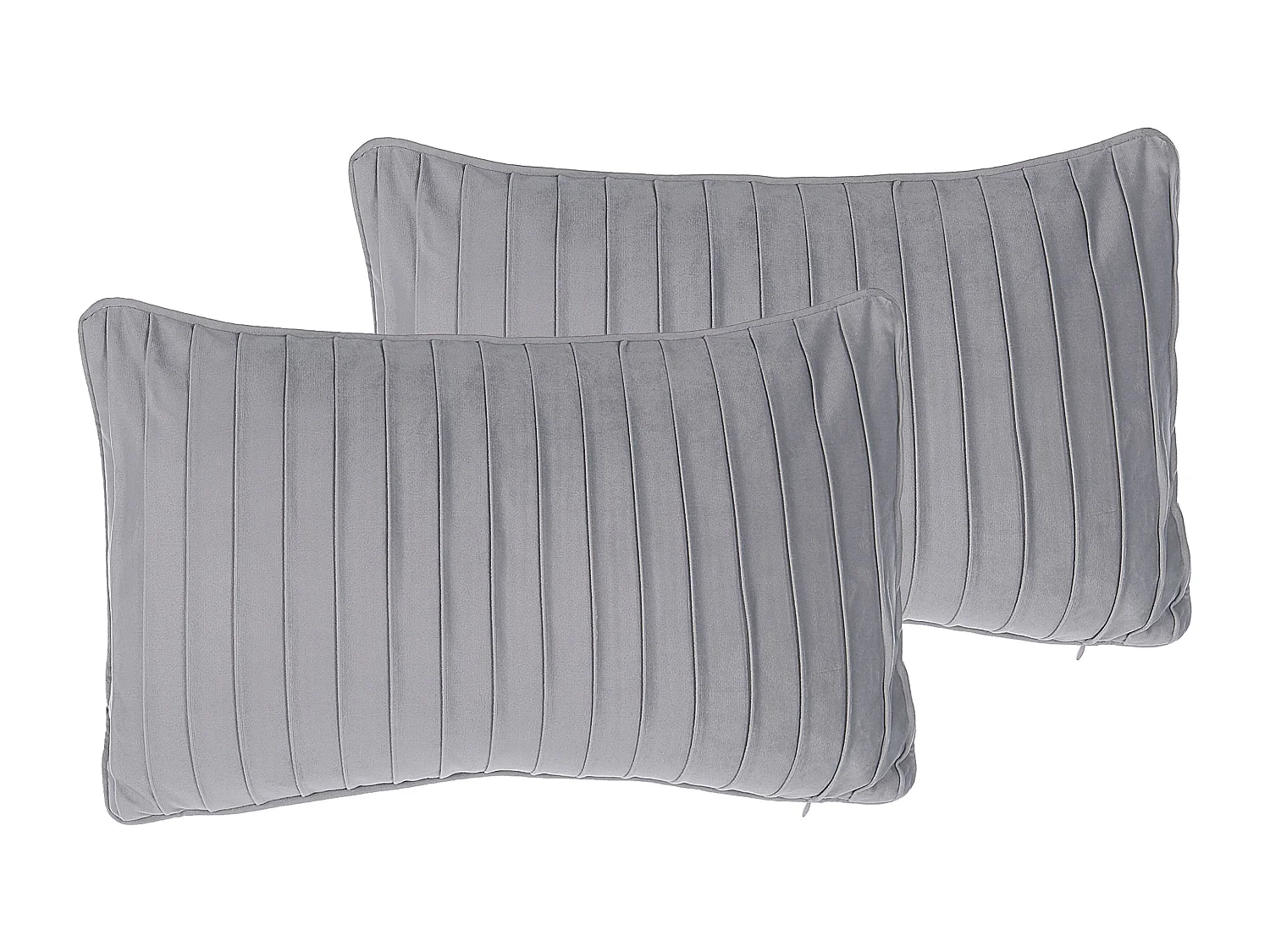 Lot de 2 coussins décoratifs KOMANA Velours 30 x 50 cm Gris À rayure