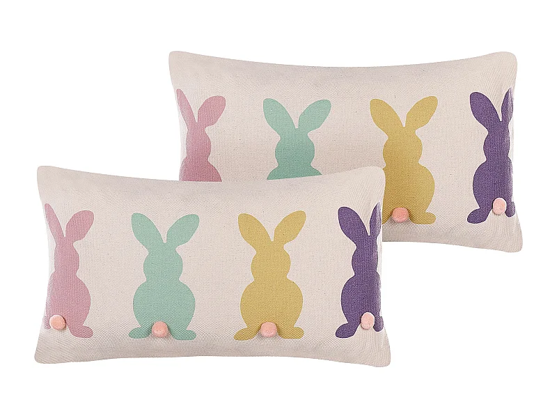 Lot de 2 coussins décoratifs CLUSIA 30 x 50 cm Beige