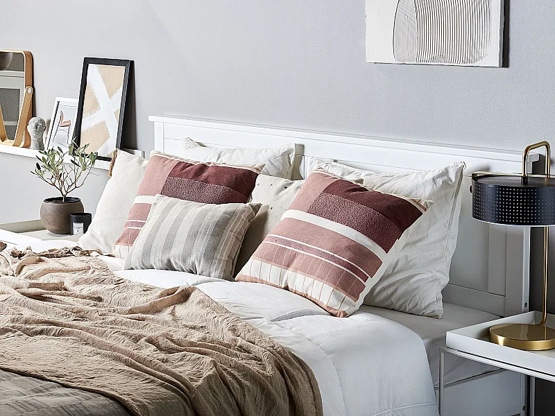 Set di 2 cuscini ERINUS 45 x 45 cm Rosso Trama geometrica