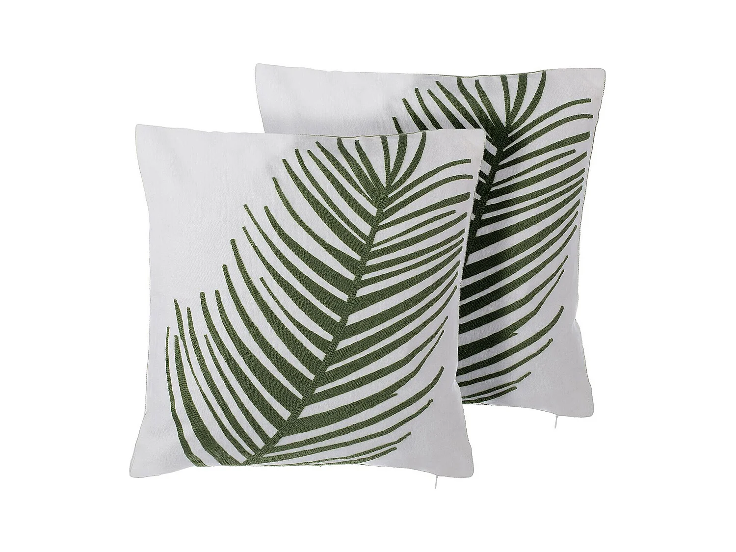 Lot de 2 coussins décoratifs AZAMI Coton 45 x 45 cm Vert foncé Motif de plante