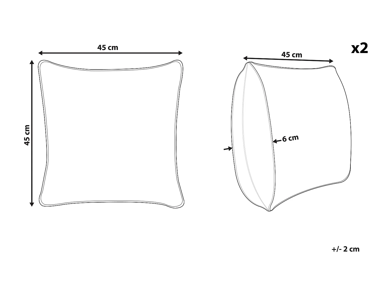 Set van 2 decoratieve kussens AZAMI Katoen 45 x 45 cm Donkergroen Bladpatroon