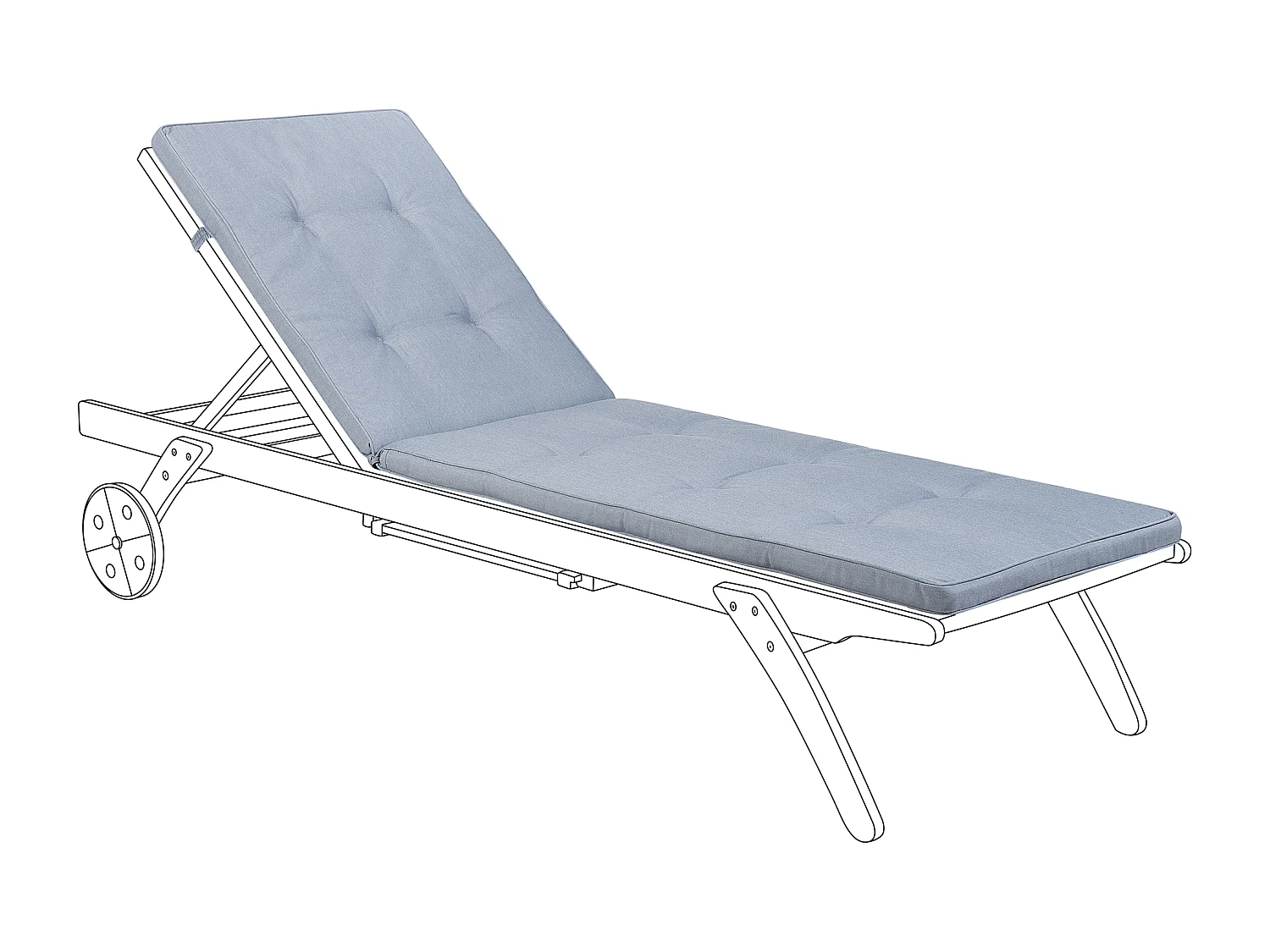 Auflage für Gartenliege CESANA Polyester 192x56x5 Blau Rechteckig UV-beständig