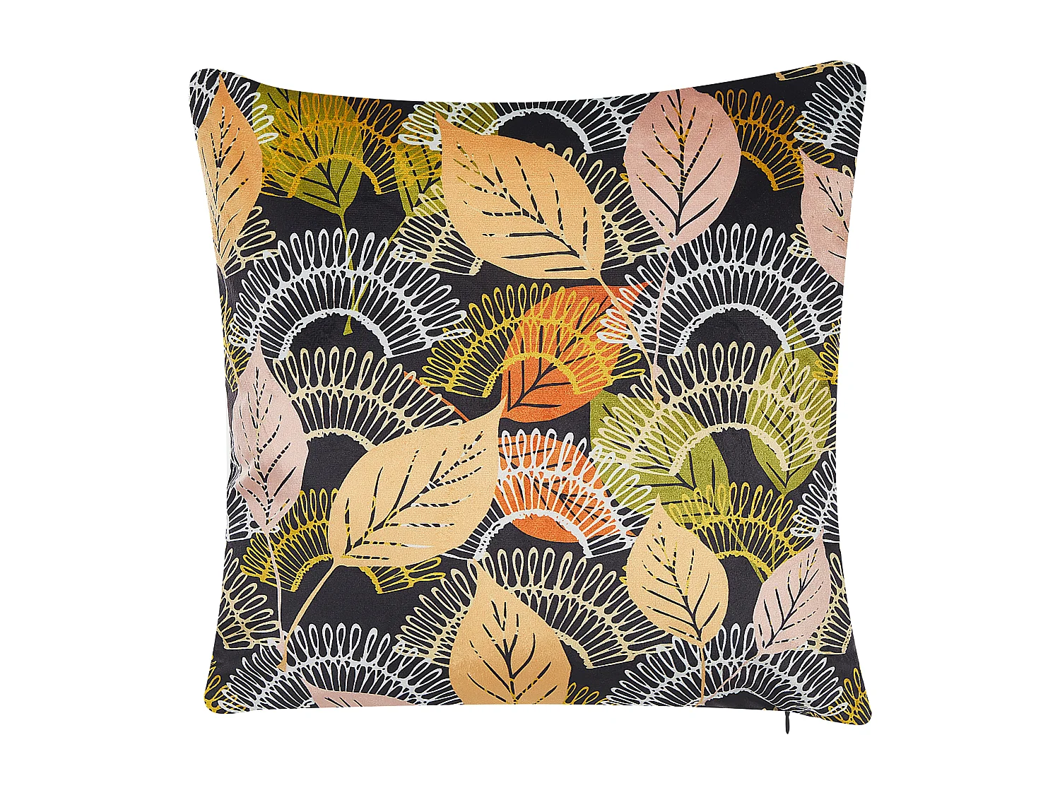 Lot de 2 coussins décoratifs LAGURUS Velours 45 x 45 cm Multicolore Motif de plante