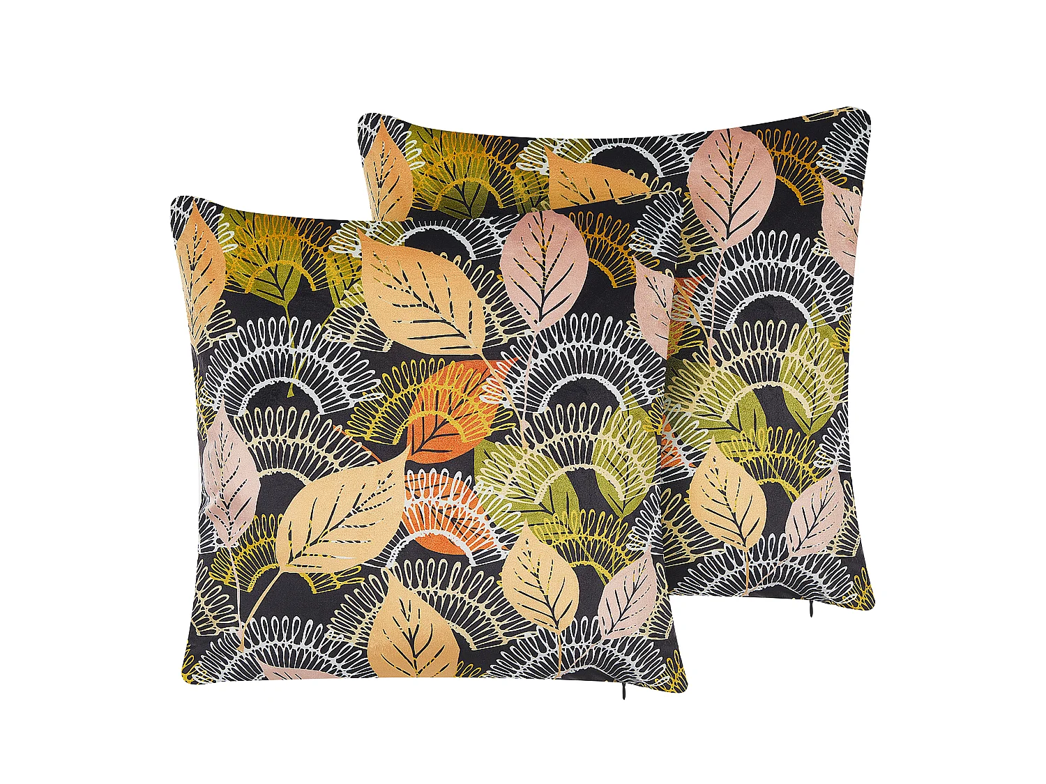 Set di 2 cuscini LAGURUS Velluto 45 x 45 cm Multicolore Trama di piante