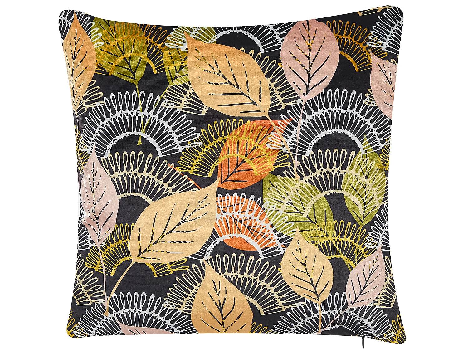 Lot de 2 coussins décoratifs LAGURUS Velours 45 x 45 cm Multicolore Motif de plante