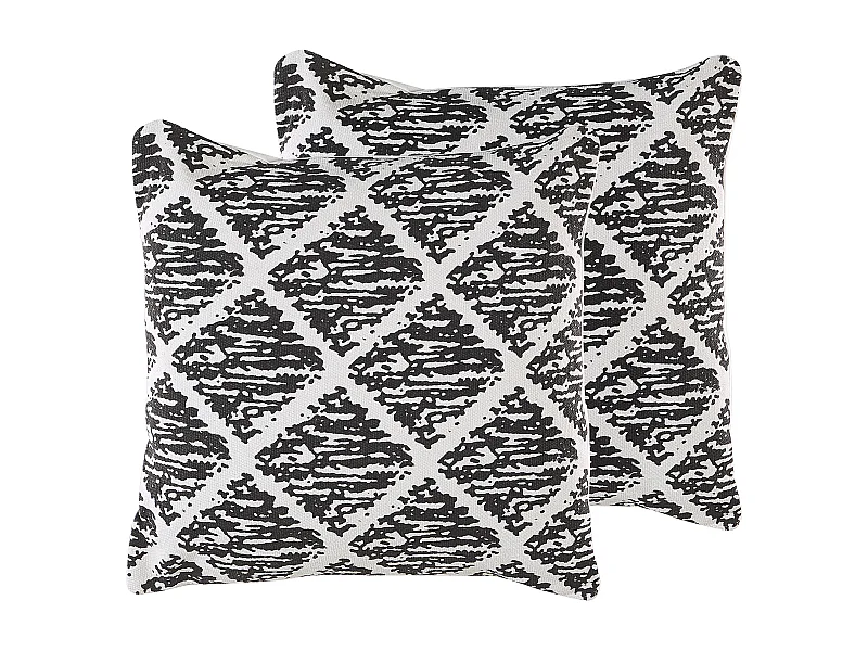 Dekokissen 2er Set HAZRO Baumwolle 45 x 45 cm Schwarz Geometrisches Muster