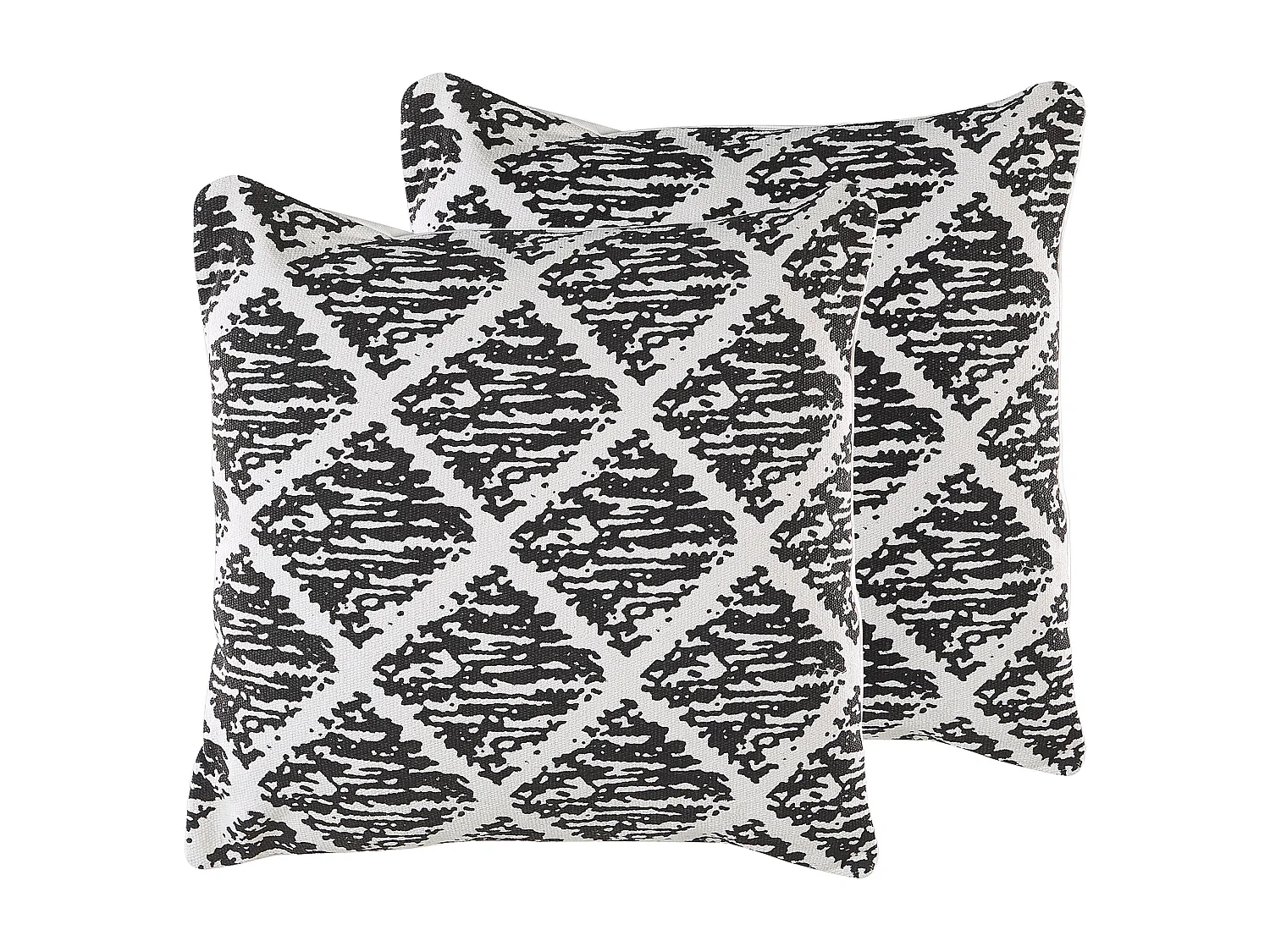 Lot de 2 coussins décoratifs HAZRO Coton 45 x 45 cm Noir Motif géométrique