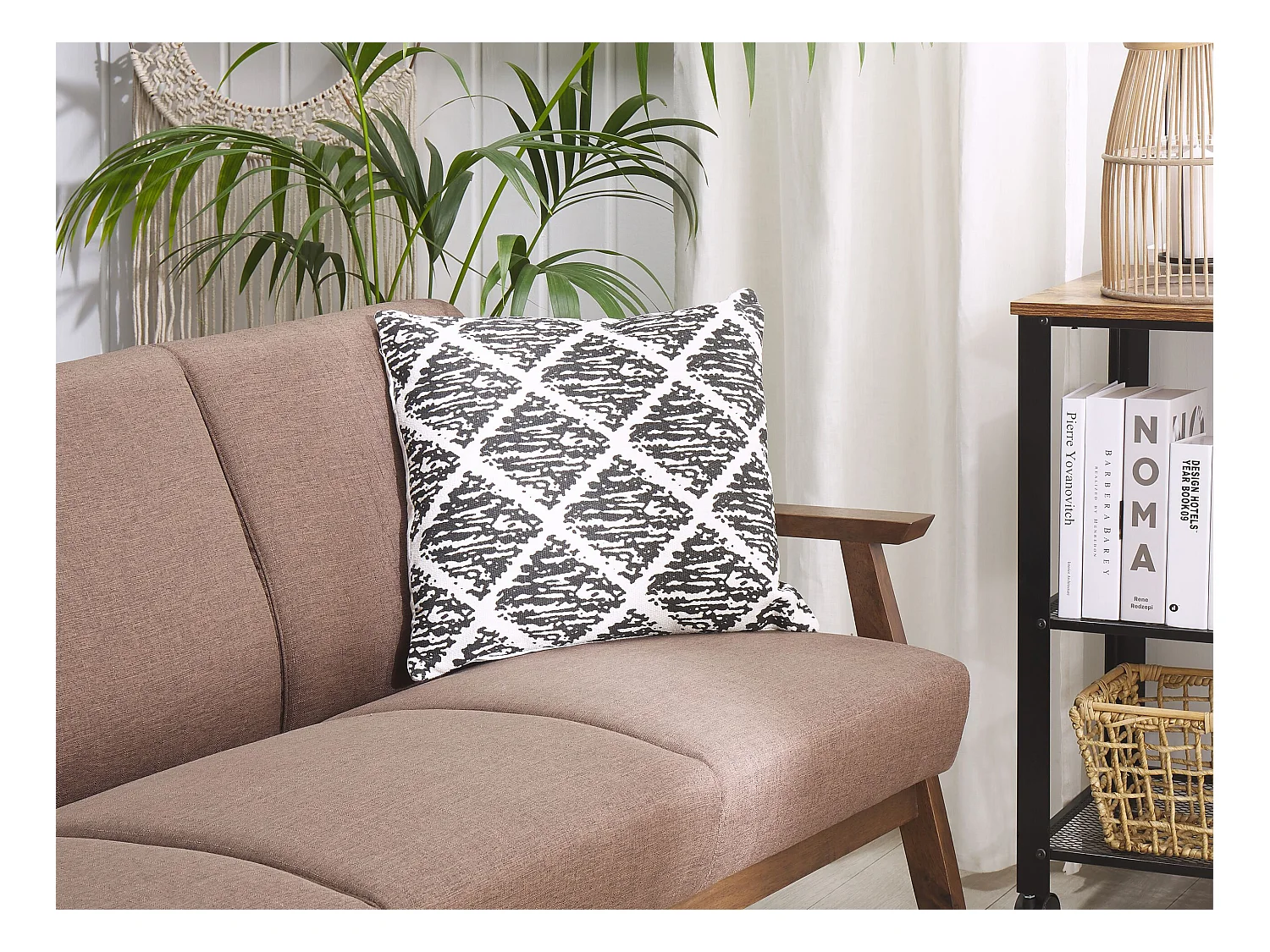 Dekokissen 2er Set HAZRO Baumwolle 45 x 45 cm Schwarz Geometrisches Muster