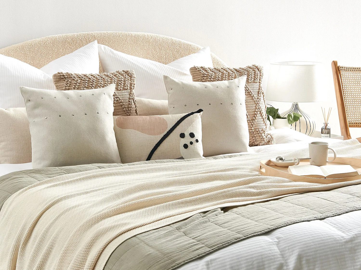 Lot de 2 coussins décoratifs GAURA 45 x 45 cm Beige clair Unicolore