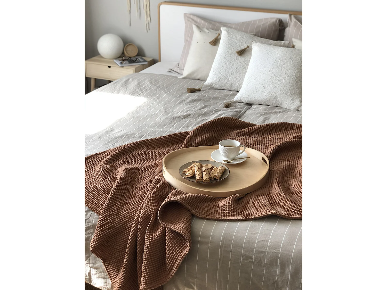 Dekokissen 2er Set GAURA 45 x 45 cm Hellbeige Ohne Muster