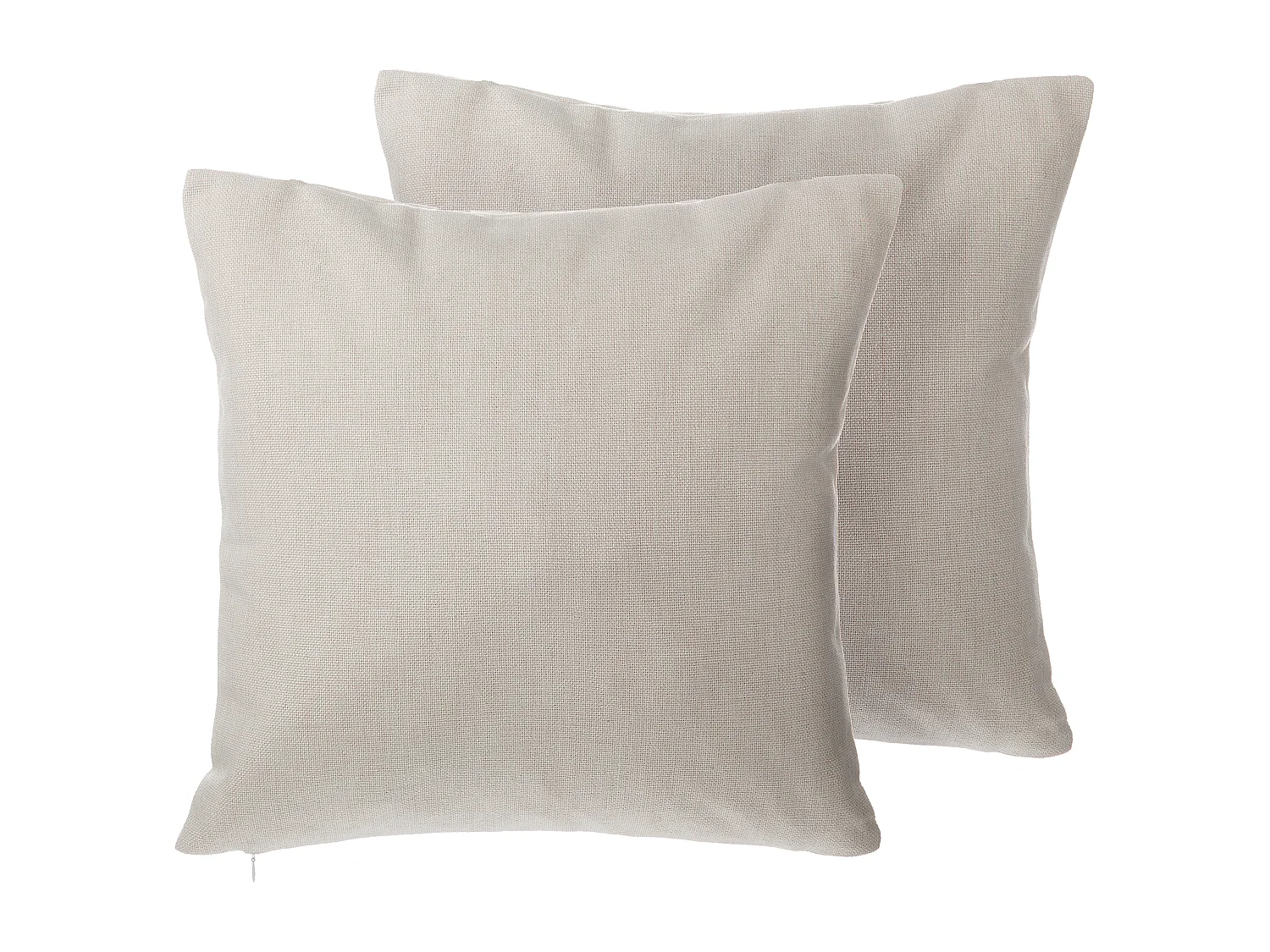 Set of 2 Decorative Cushions GAURA 45 x 45 cm Light Beige Solid