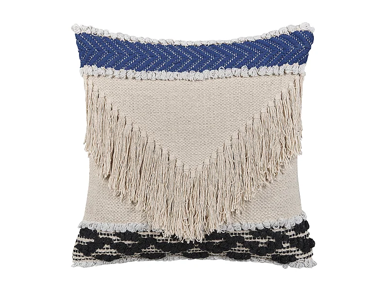 Cojín decorativo SOFCA Algodón 45 x 45 cm Beige Patrón geométrico