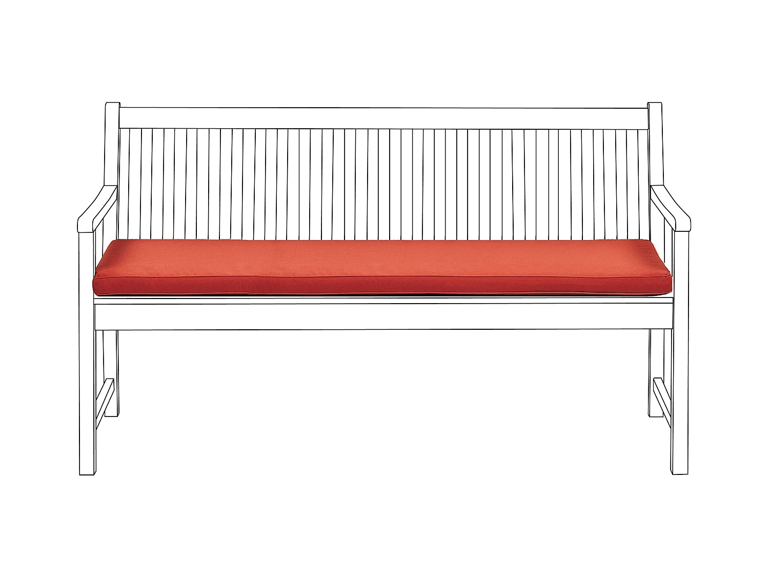 Coussin de banquette VIVARA 152 x 54 cm Rouge foncé