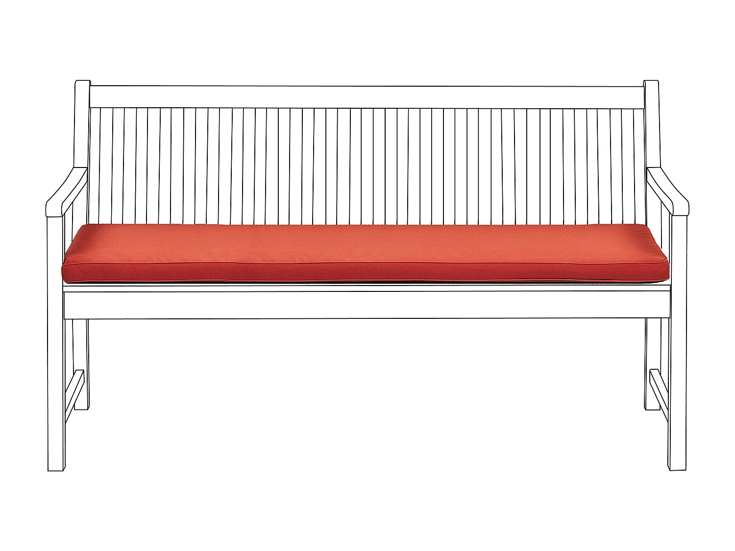 Coussin de banquette VIVARA 152 x 54 cm Rouge foncé