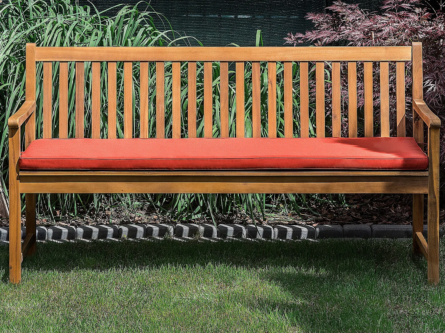 Zitkussen voor bank VIVARA 152 x 54 cm Donkerrood
