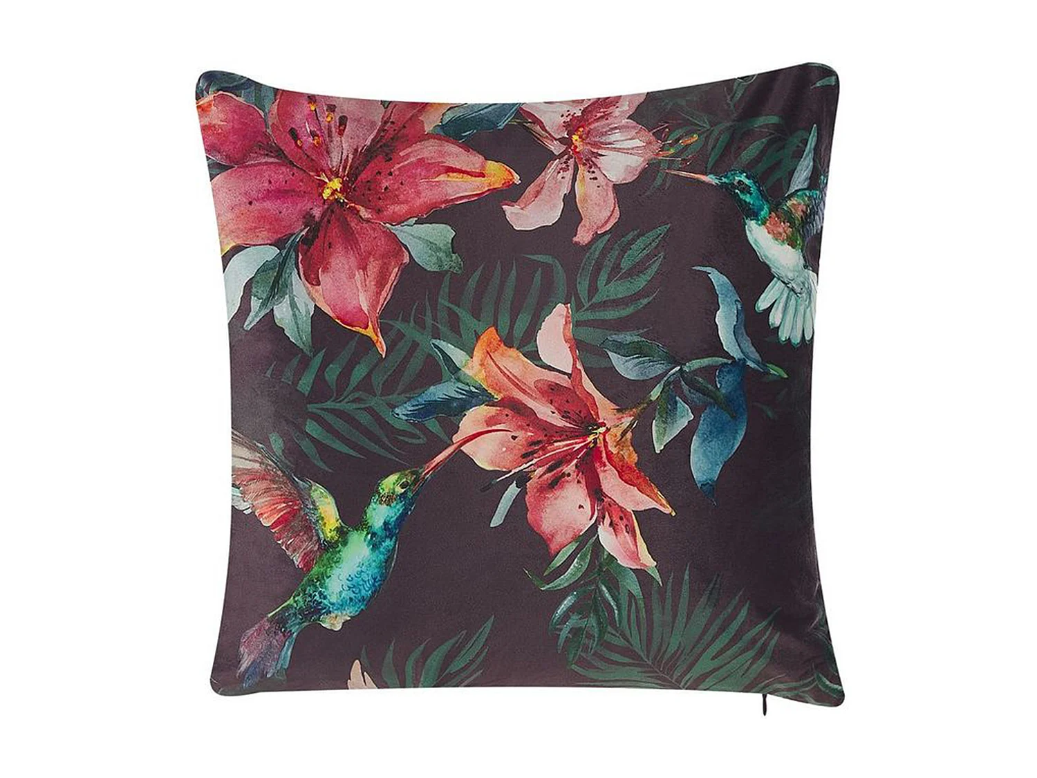 Lot de 2 coussins décoratifs DICHONDRA Velours 45 x 45 cm Multicolore Motif floral