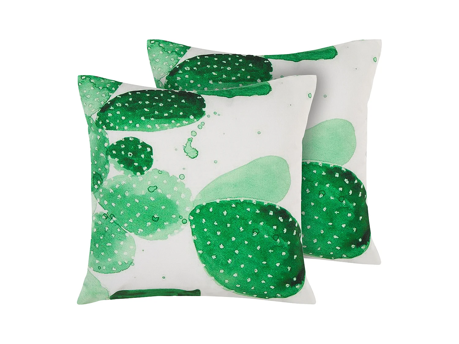 Lot de 2 coussins d'extérieur OSTINA Motif de plante 45 x 45 cm Vert