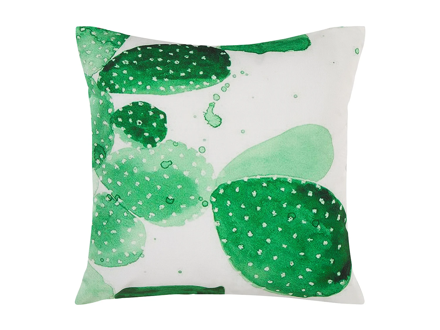 Gartenkissen 2er Set grün 45x45 cm mit Kaktusmuster Aquarell-Optik modern Ostina