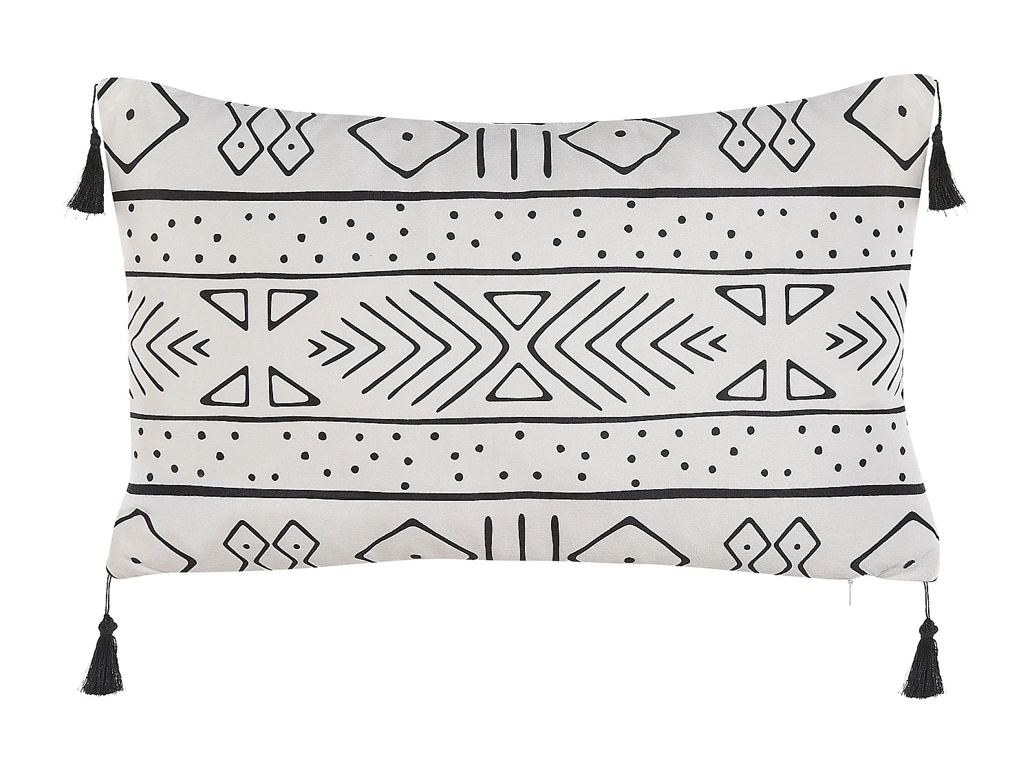 Zestaw 2 poduszek dekoracyjnych SCHEFFLERA Welur 30 x 50 cm Biały Wzór geometryczny