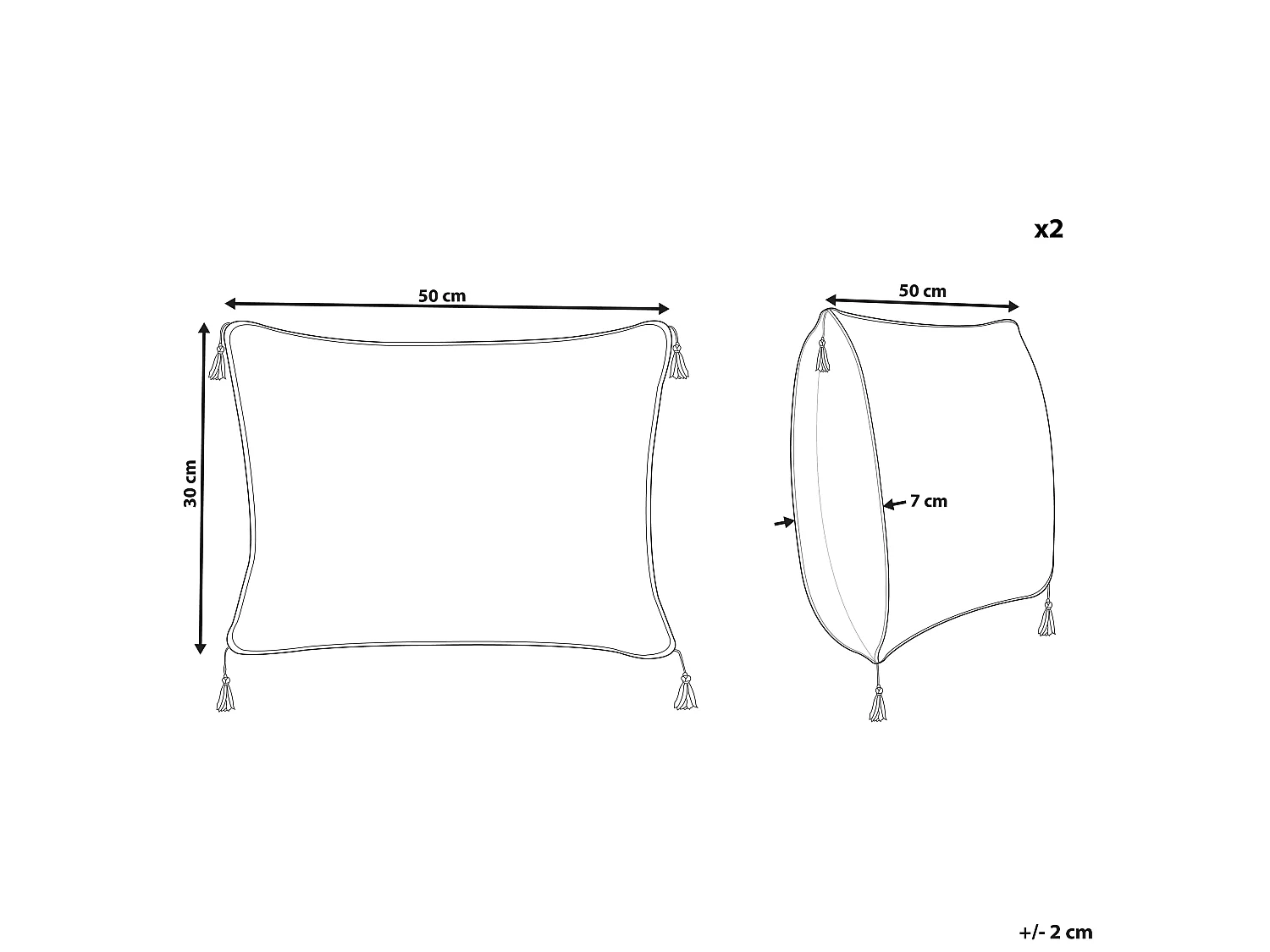 Zestaw 2 poduszek dekoracyjnych SCHEFFLERA Welur 30 x 50 cm Biały Wzór geometryczny