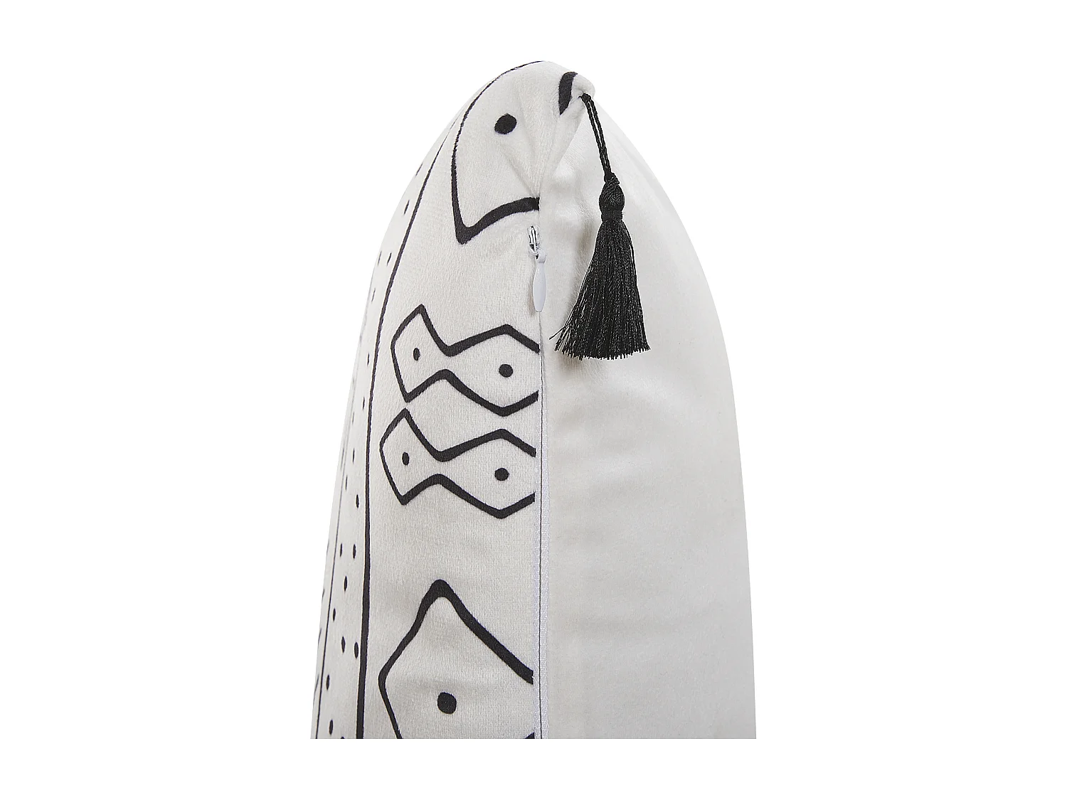 Zestaw 2 poduszek dekoracyjnych SCHEFFLERA Welur 30 x 50 cm Biały Wzór geometryczny