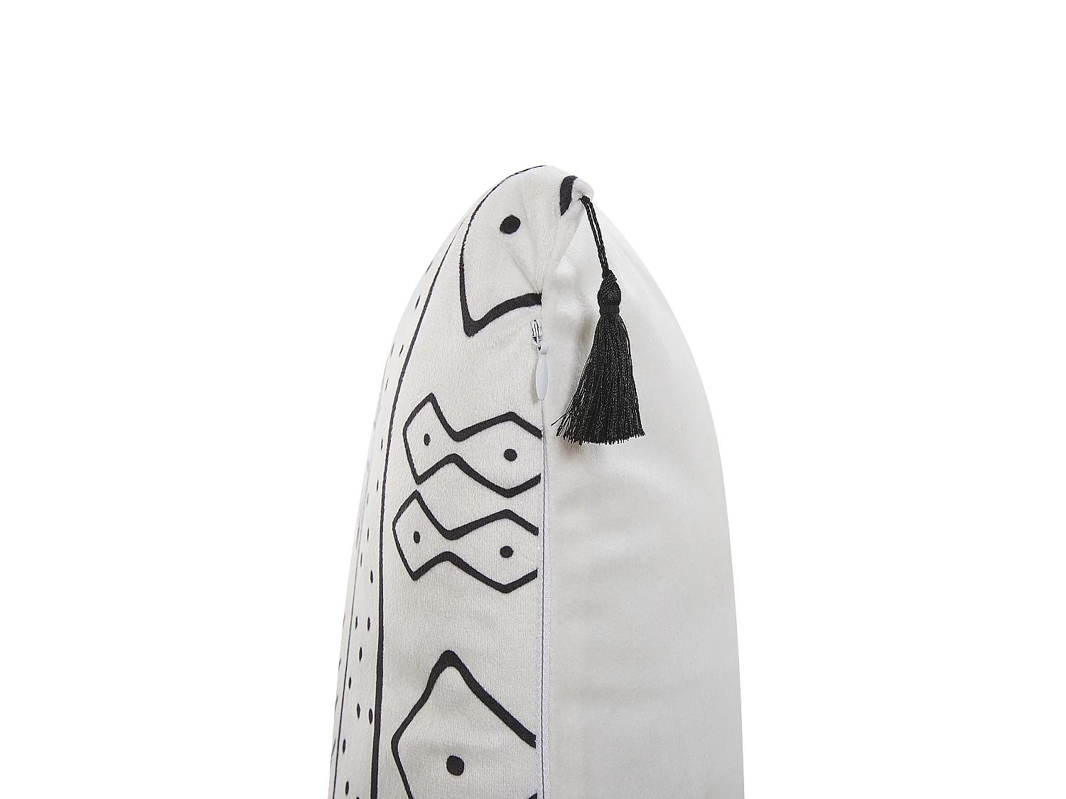 Lot de 2 coussins décoratifs SCHEFFLERA Velours 30 x 50 cm Blanc Motif géométrique