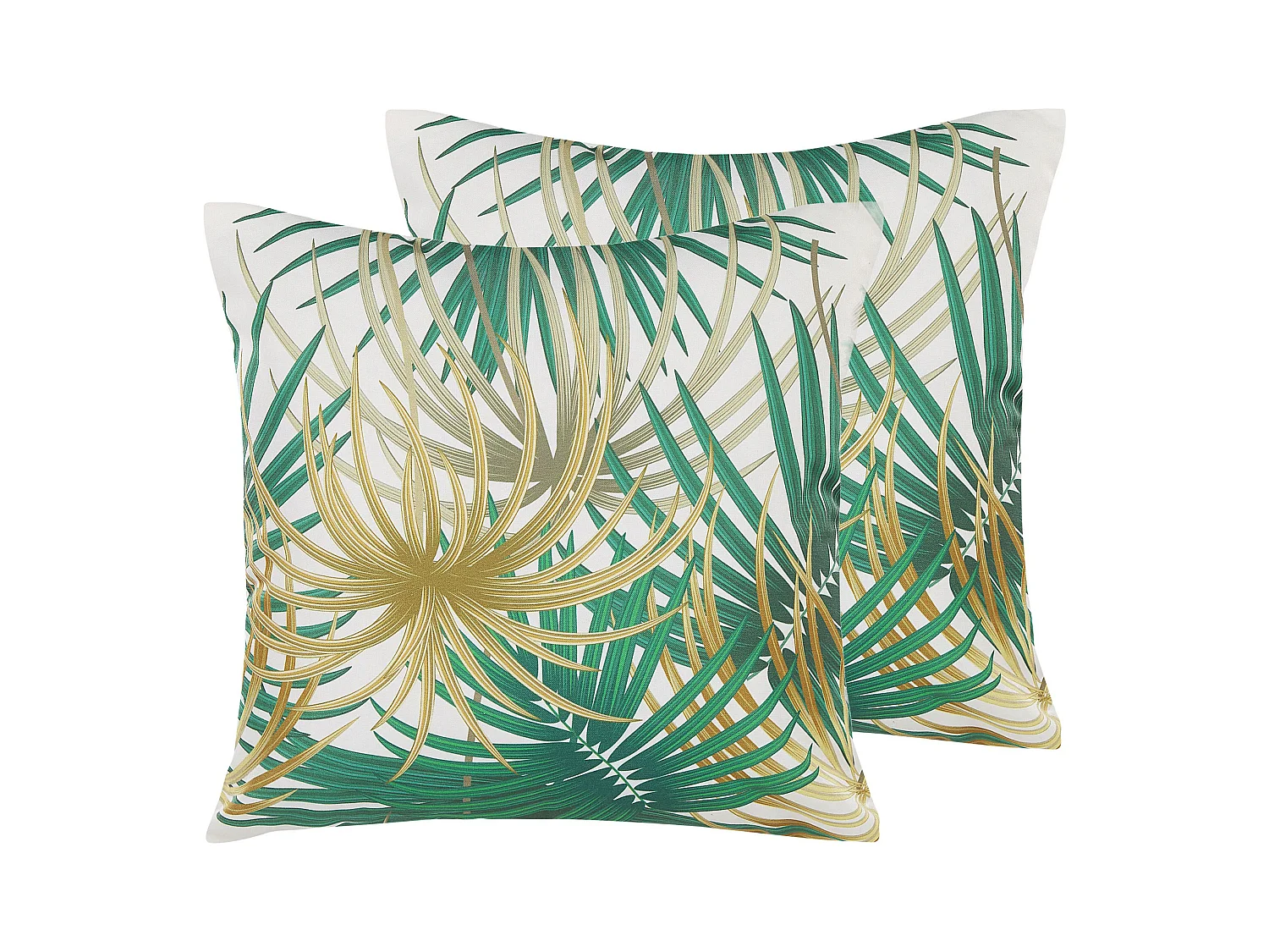 Lot de 2 coussins d'extérieur GAIANA Motif de plante 45 x 45 cm Vert