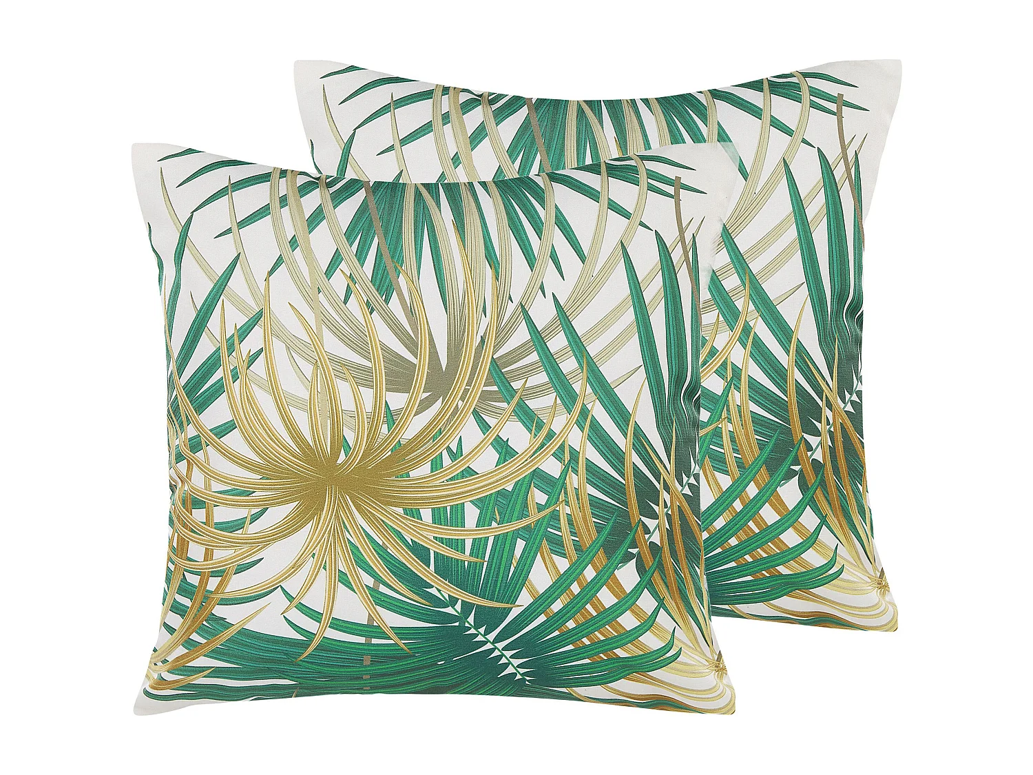 Gartenkissen 2er Set GAIANA Pflanzenmuster 45 x 45 cm Grün