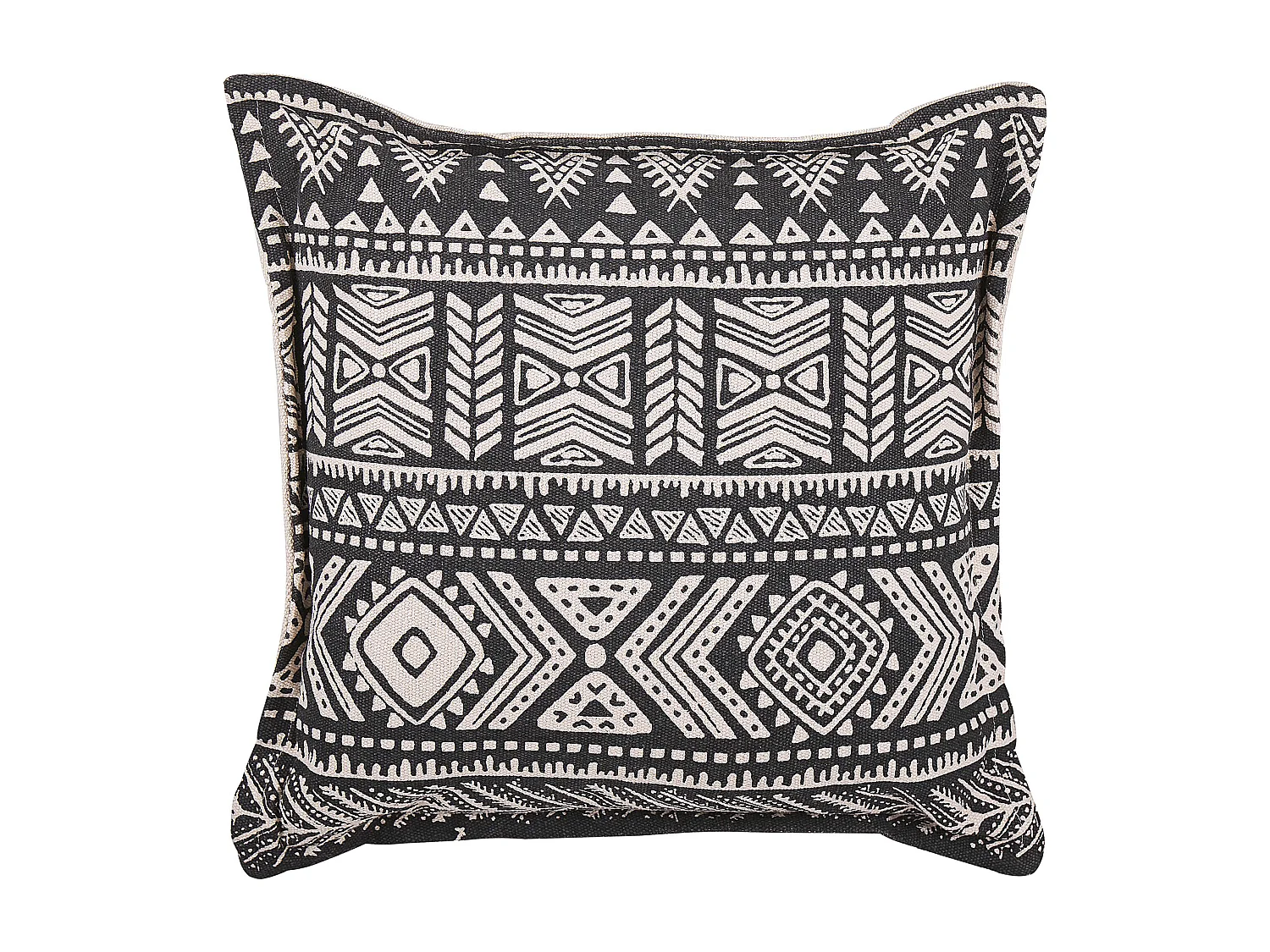 Lot de 2 coussins décoratifs SIRVAN Coton 45 x 45 cm Noir Motif géométrique