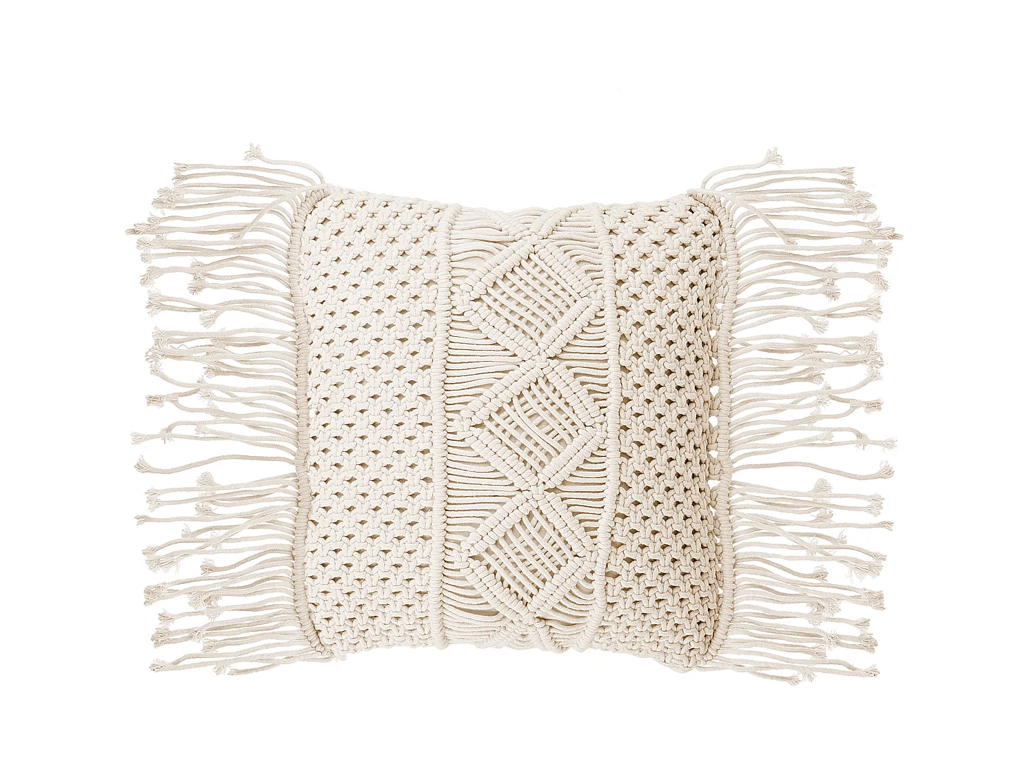 Coussin YORTAN Coton 45 x 40 cm Beige clair Motif géométrique