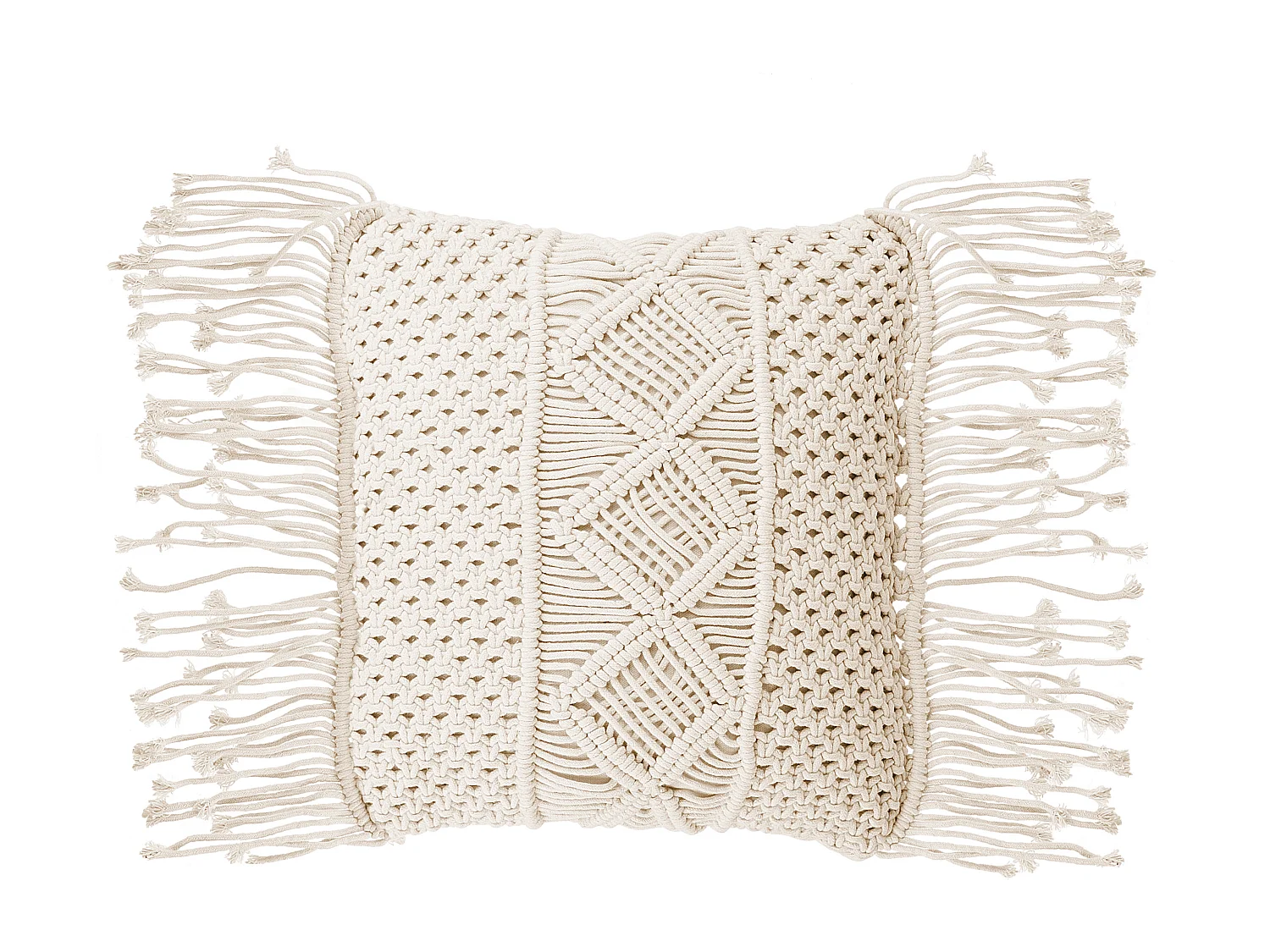 Sierkussen YORTAN Katoen 45 x 40 cm Lichtbeige Geometrisch patroon