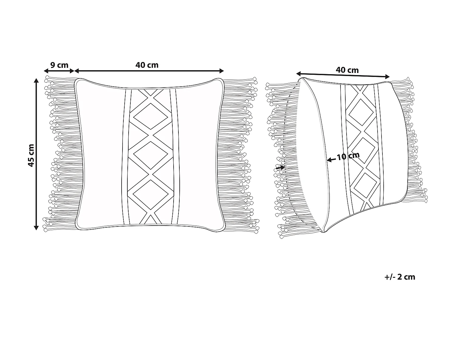 Sierkussen YORTAN Katoen 45 x 40 cm Lichtbeige Geometrisch patroon