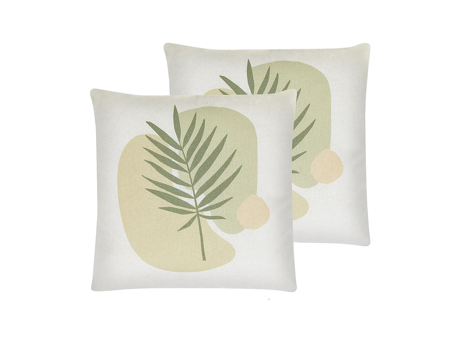 Lot de 2 coussins décoratifs MICROSORUM 45 x 45 cm Vert clair Motif de plante