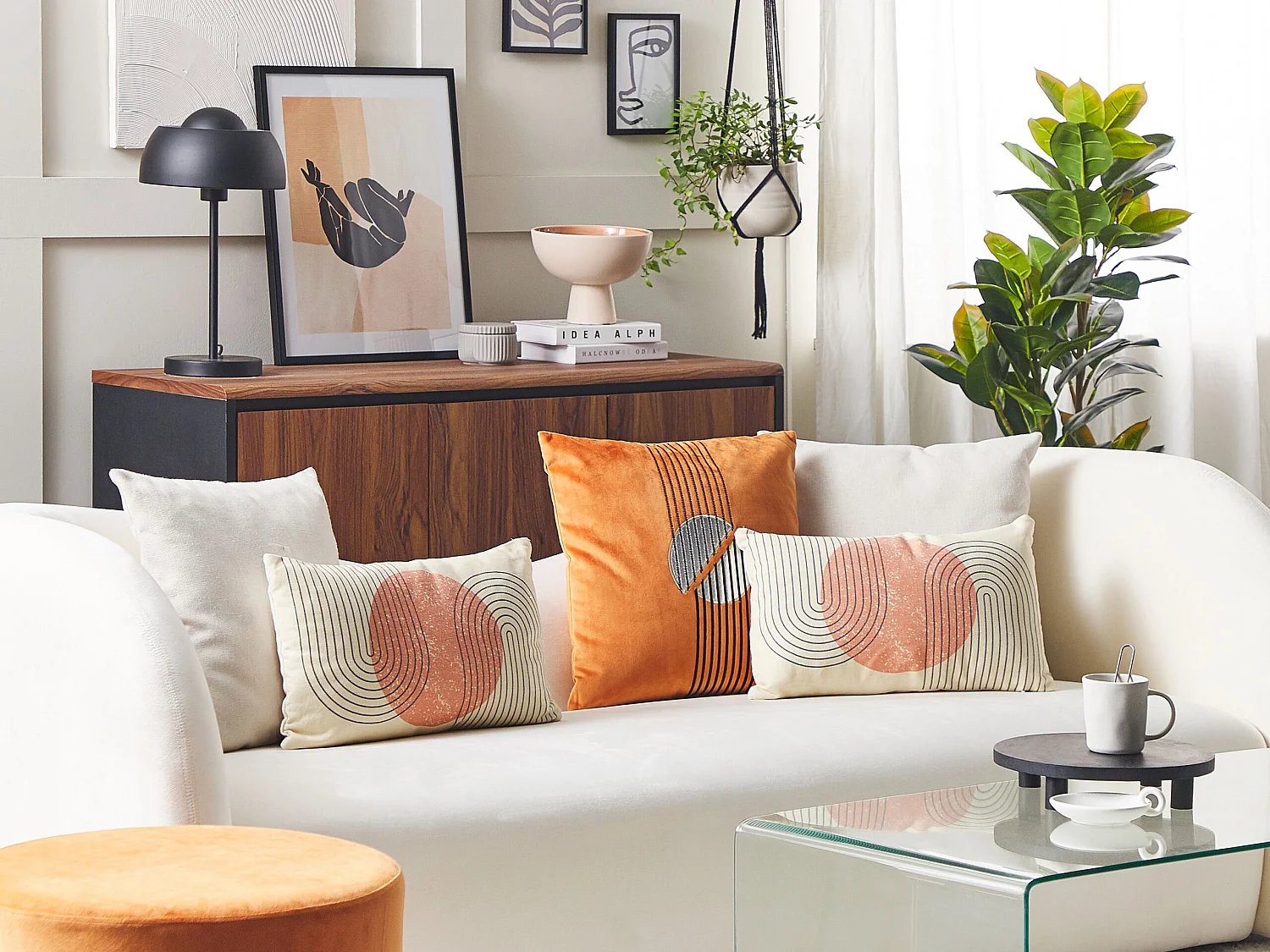 Lot de 2 coussins décoratifs GERBERA 30 x 50 cm Multicolore Motif abstrait