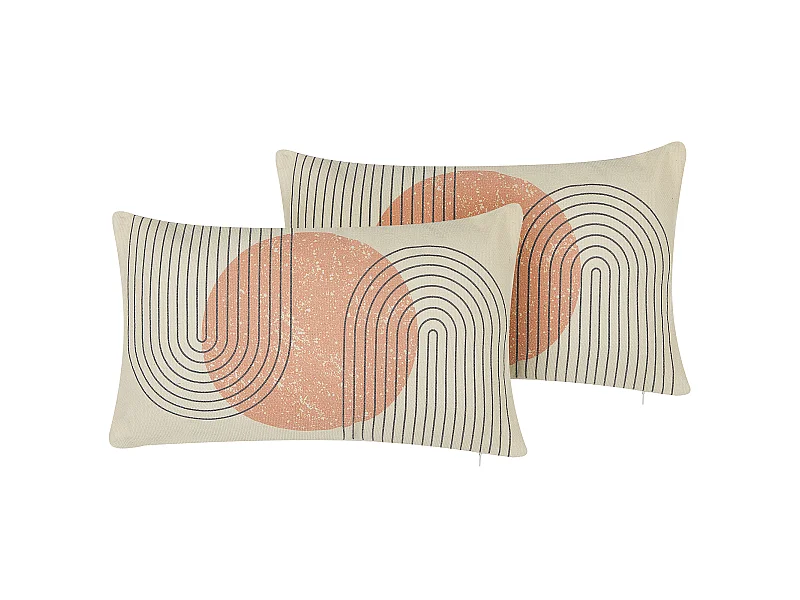 Lot de 2 coussins décoratifs GERBERA 30 x 50 cm Multicolore Motif abstrait