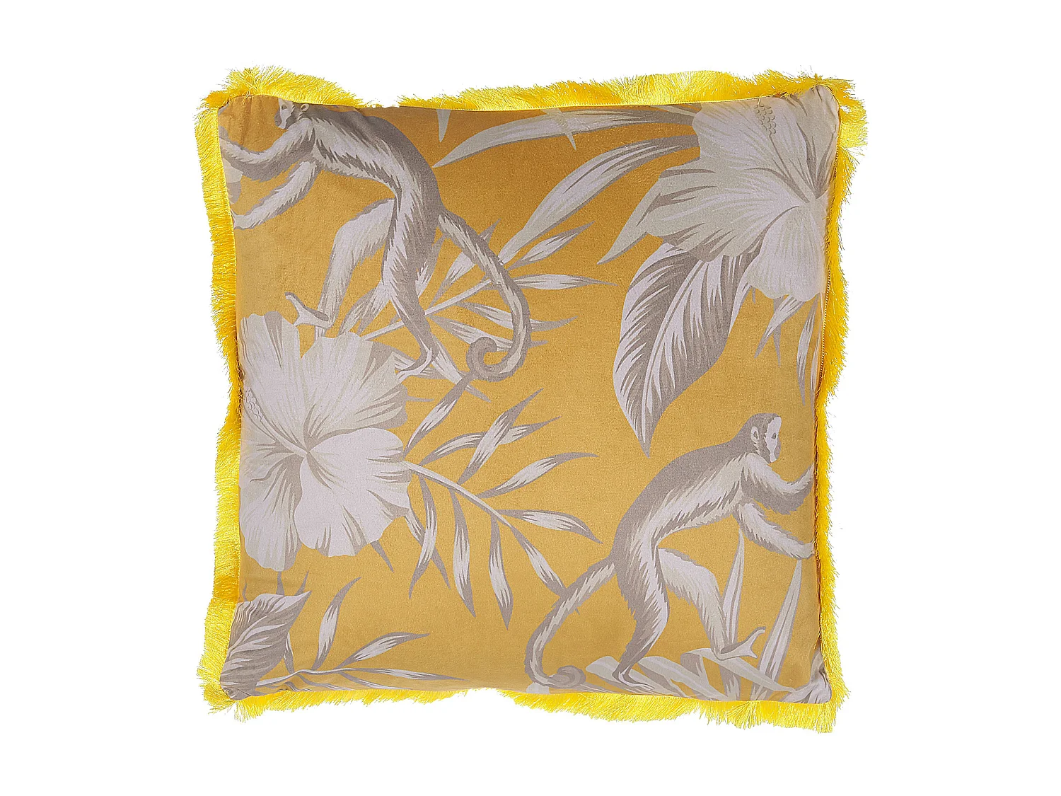 Set van 2 decoratieve kussens MANJU Fluweel 45 x 45 cm Geel Dierenprint