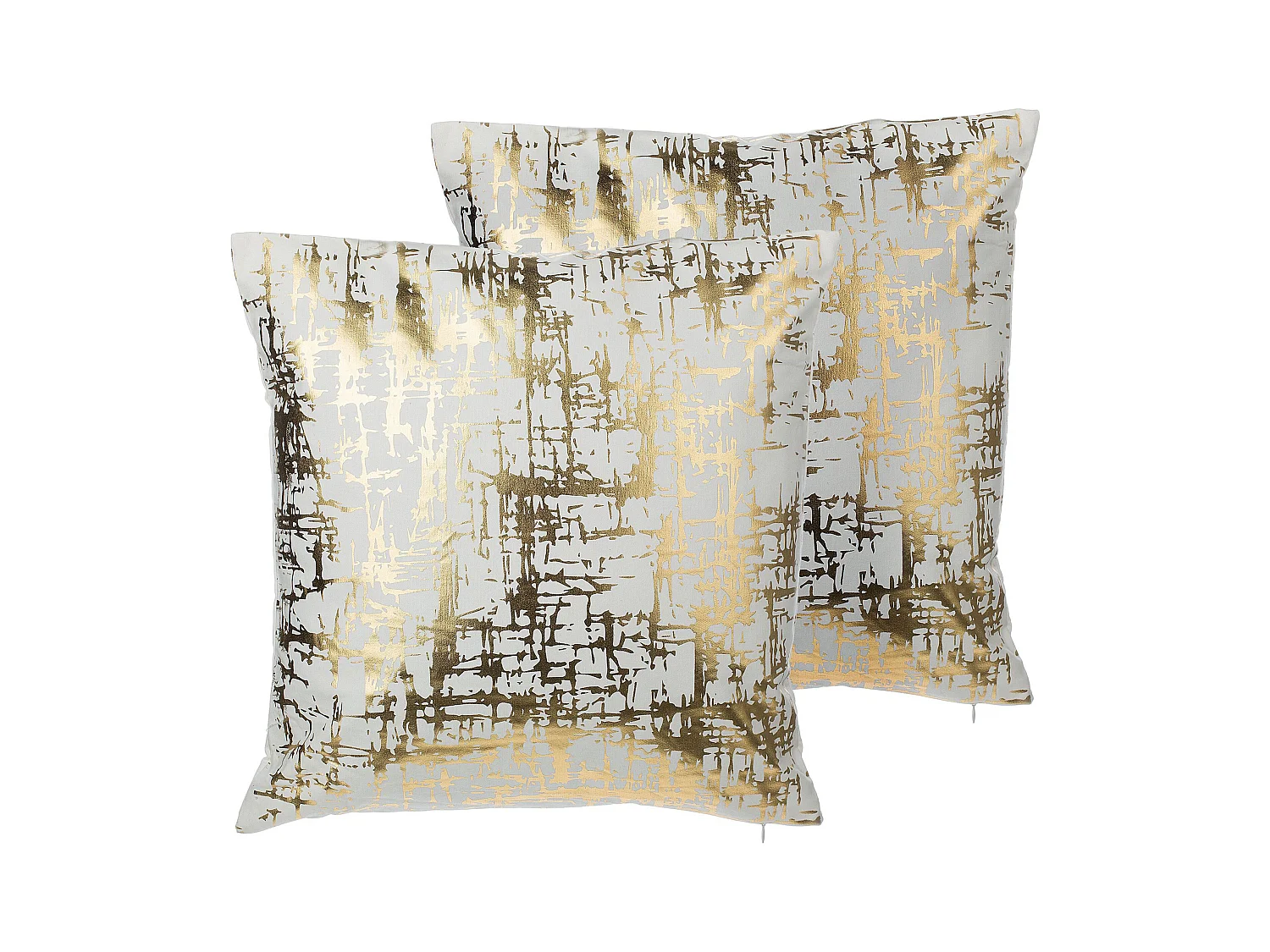 Lot de 2 coussins décoratifs GARDENIA Coton 45 x 45 cm Doré Motif abstrait